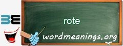 WordMeaning blackboard for rote